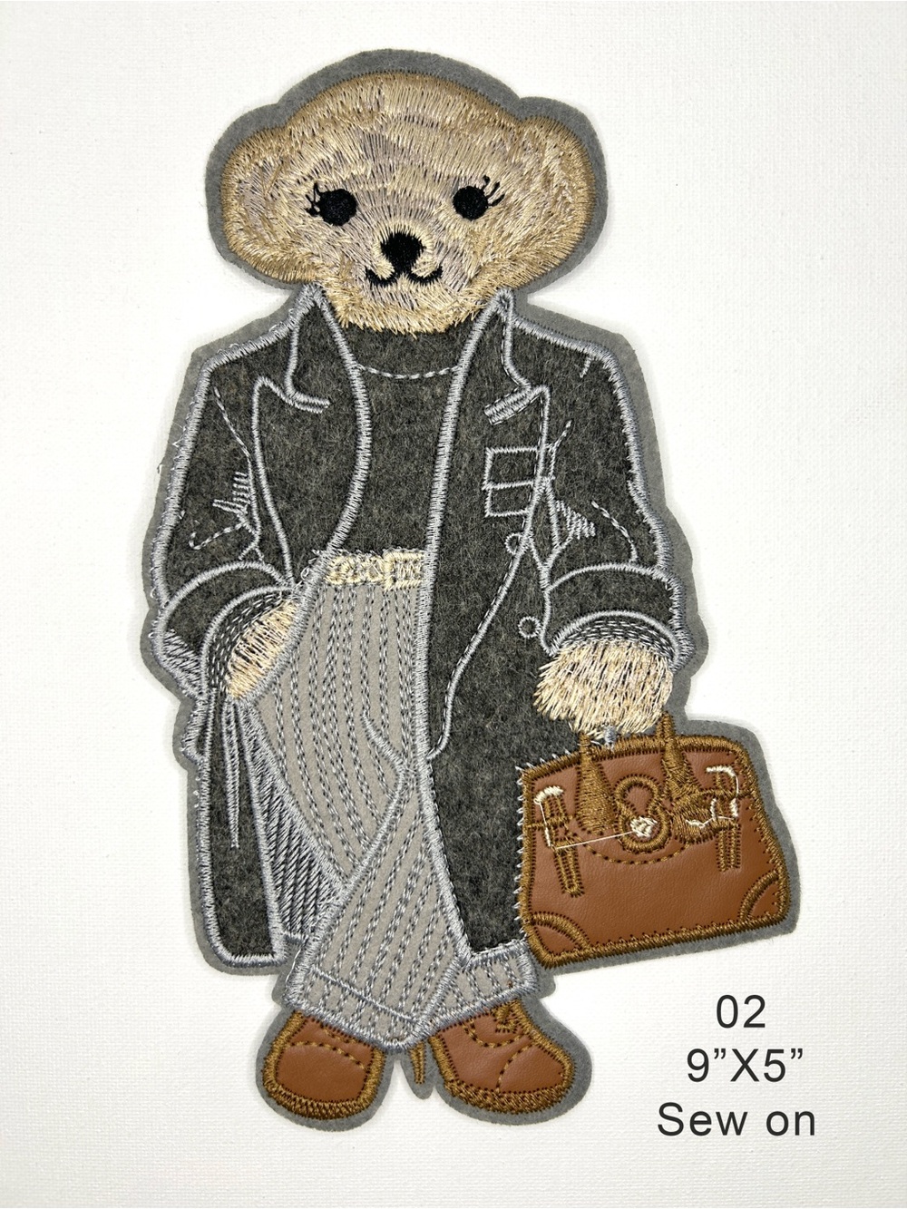 Polo by Ralph Lauren Beige & Gray Teddy Bear Sew-On Patch